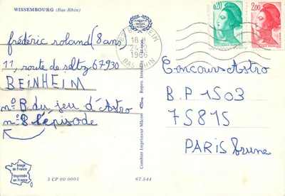 WISSEMBOURG — 67 B.-RHIN — Imprensa Combier — Verso
