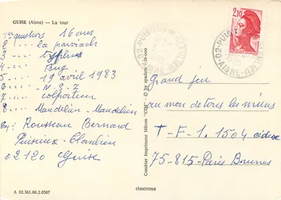 Guise (Aisne) — A torre — Cing — Verso