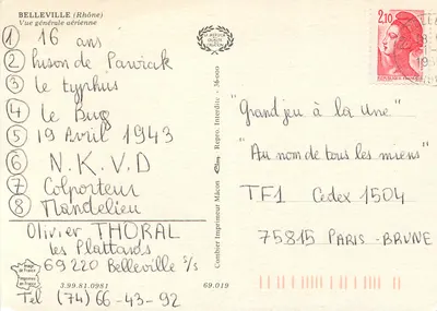 Belleville (Rhône) — Vista geral aérea — Repro Interdite - 36.000 — Verso
