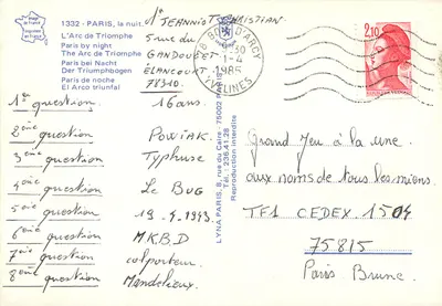Arco di Trionfo — Parigi la notte — Stampa in Francia — Verso