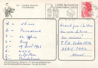 Laigle — Vista Geral — ARTAUD Frères - Z.I. Rue de la Métallurgie - 44470 Carquefou (Nantes) — Verso