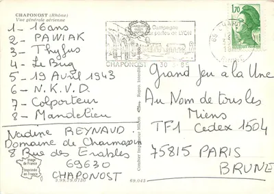 Chaponost (Rhône) — Visão geral aérea — Impressa na França — Verso