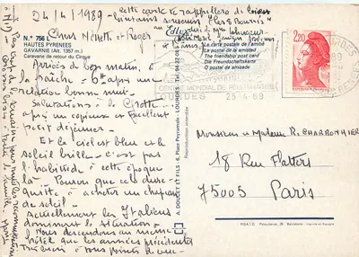 Gavarnie — Pirineus — A. Douët e Fils, n° 756 L — Verso