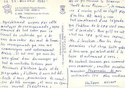 La Clusaz (Haute-Savoie) — Teleférico da Étale — Edições CELLARD — Verso