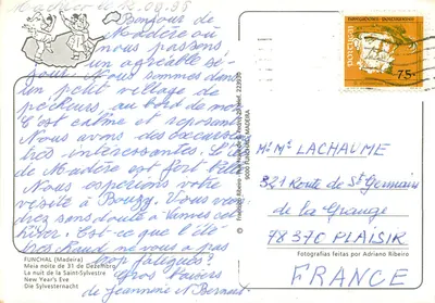 Funchal — Madeira — celebração do Ano-Novo — editor Francisco Ribeiro — Verso