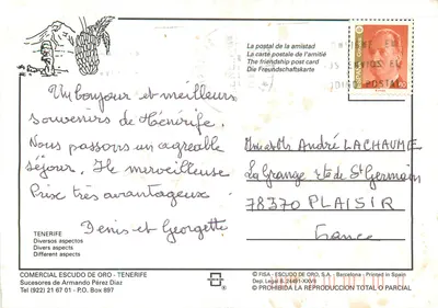 Tenerife — różne atrakcje — Escudo de Oro — Rewers