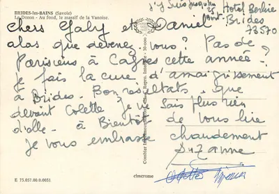 Brides-les-Bains (Savoie) — O Doron e o maciço da Vanoise — editor Lafrer Châton, n° 0.0031 — Verso