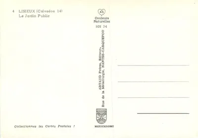 Lisieux (Calvados) — Jardin Public — Artaud Frères, Nantes — Rewers
