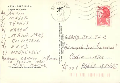 Veauche (Loire) — A igreja e a Loire — Edições 'La Cigogne' — Verso
