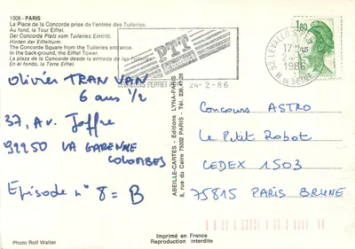 Place de la Concorde — widok z wejścia do Tuileries — Wydawnictwo LYNAPARIS — Rewers
