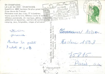 Lago do Der - Chantecon — Editor Estel, n° 8 — Verso