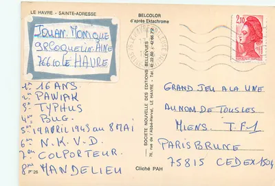 Vista aerea del porto e della città di Le Havre — Société des Éditions Bellevues, n°26 — Verso