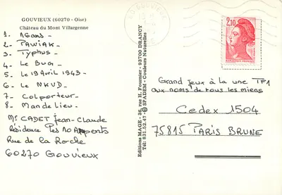 Castelo de Mont Villargenne — Gouvieux (60270) — Edições H. Fournier — Verso