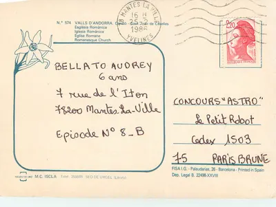 Rzymska świątynia w Canillo — Andorra — wydawca M.C. Isclà, n° 574 — Rewers