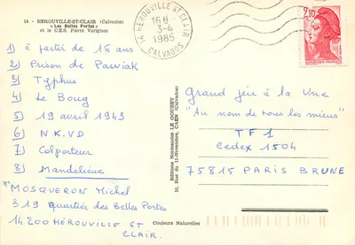 Hérouville-St-Clair — Les Belles Portes e o C.E.S. Pierre Varignon — Emy — Verso