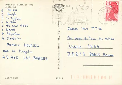 Castelo de Sully-sur-Loire — Loiret — editor Combier Imprimeur Mâcon — Verso