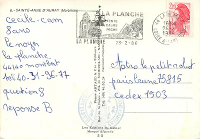 Sainte-Anne d'Auray — Widok ogólny, katedra, figura, cudowny fontann — Wydawnictwo Gabier — Rewers