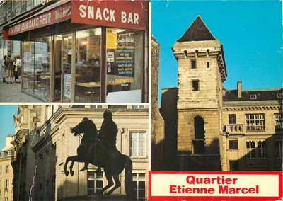 Quartier Étienne Marcel — La Tour Jean-Sans-Peur, Statue Equestre de Louis XIV — Éditions Abeille-Cartes
