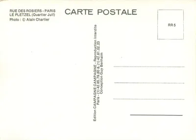 Carnicería y charcutería Maurice Benhamou — Rue des Rosiers, París — Edición Campagne — Reverso