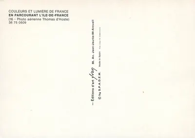Ile-de-France — Panoramic Postcard with Map and Views of Cities — Éditions Lumière de France — Back