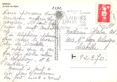 Mimosa — W tle Alpy — ELBE Éditions, N° 121 — Rewers