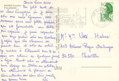 Ogólny widok Langogne — Lozère — wydawnictwo Théo Jac Panazol — Rewers