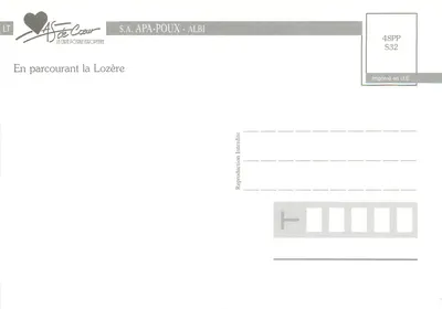 A Lozère — Terra de exceção — S.A. APA-POUX - ALBI, série 48PP S32 — Verso