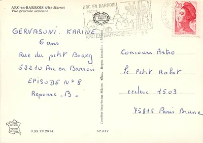 Arc-en-Barrois — Vista geral aérea — Impressor Combier — Verso