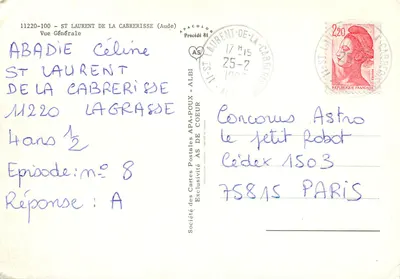 Saint-Laurent-de-la-Cabrerisse — Vista Geral — Sociedade das Cartas Postais APA-POUX - ALBI - Processo 81 — Verso