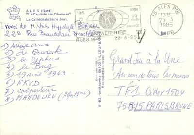 Katedra św. Jana — Ales (Gard) — Wydawnictwo 'SL' — Rewers