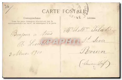 Yvetot — widok panoramiczny z dekoracyjnymi literami — wyd. Beaumare, Yvetot — Rewers