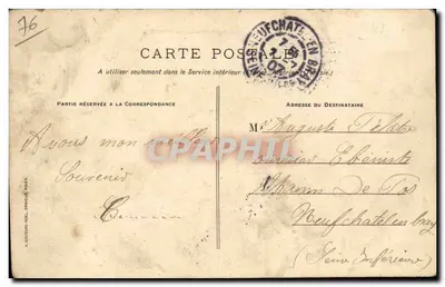 Cally (Seine-Inférieure) — Plaza del Mercado — editor H. Giscours-Neel, n°76 — Reverso