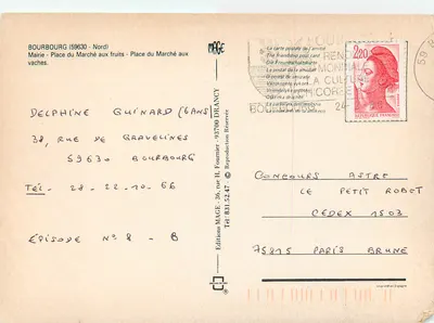 Bourbourg — widok ratusza, plac handlowy i ulica — Éditions MAGE — Rewers