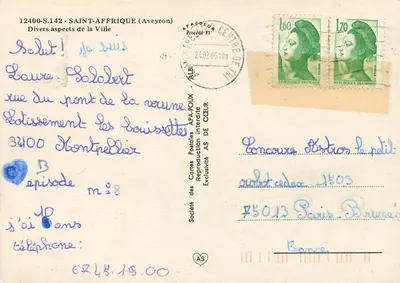 Saint-Affrique — Różne widoki miasta — Société des Cartes Postales APA-POUX — Rewers