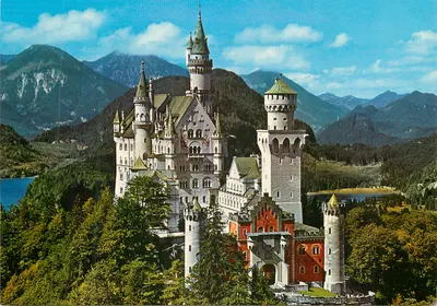 Castelo de Neuschwanstein — vista panorâmica — editor J. Härhl, série n°1