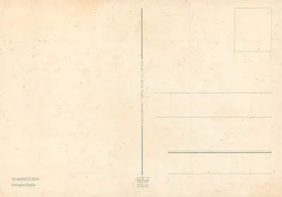 Sala del Congresso — SAARBRÜCKEN — Editore Th. Klein GmbH — Verso