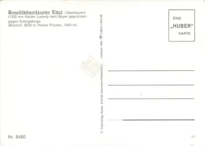 Benedyktynie Ettal — Oberbayern — Huber, Nr. 8480 — Rewers