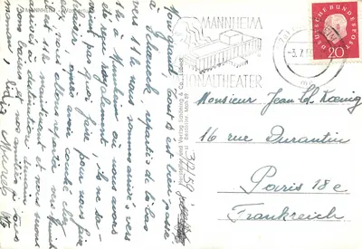 Mannheim — Fontaine e torre de água — Hersteller und Verlag Schäning & Co., Lübeck — Verso