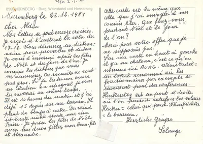 Nürnberg — Burg, Weinstadel und Henkersteg — editor N°10 — Verso