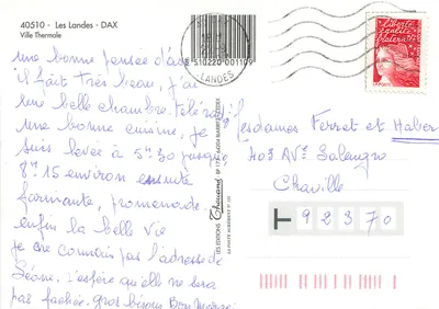 डैक्स - शहरी दृश्य और स्मारक - चावांड के संस्करण — पीछे