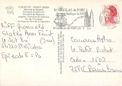 Nancy — Fontanna Neptuna, Arc de Triomphe, Zegar w Parku Pépinière — Wydawnictwo AS — Rewers