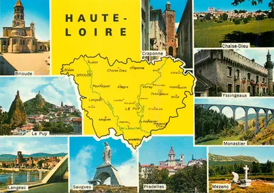 Haute-Loire — Carta postal turística — Éditions L. Rocher, Le Puy