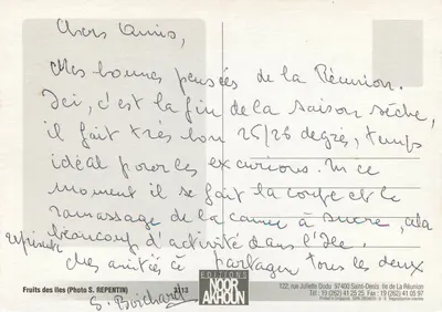 Frutas das ilhas — Edições Noor Akhoun, n°3113 — Verso