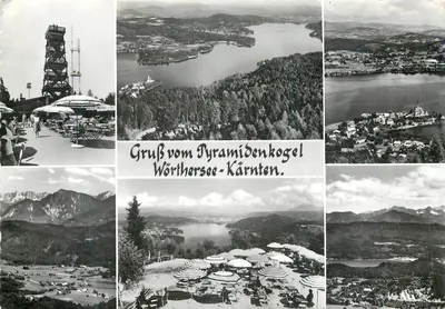 Vista panorâmica do lago de Wörthersee — Pyramidenkogel — Kärnten