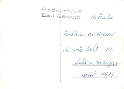 Cerimônia religiosa — Badeschloß Bad Gastein — editor desconhecido — Verso