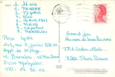West Highland White Terrier — z bukietem mleczów — Wyd. LYNA-PARIS, nr 550/3 — Rewers