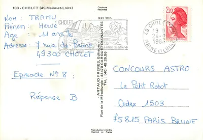 Cholet — Capitala do lenço — editor Cholet — Verso