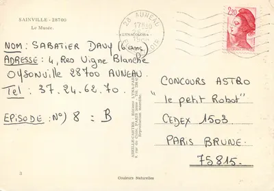A mairie de Sainville — editor Abell-Cartes, série LYNACOLOR n°3 — Verso