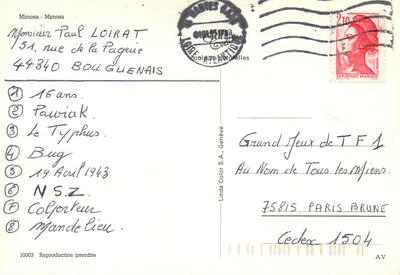 Mimosa — Poème de Michel Carré et Jules Barbier — Linda Color S.A. — Verso