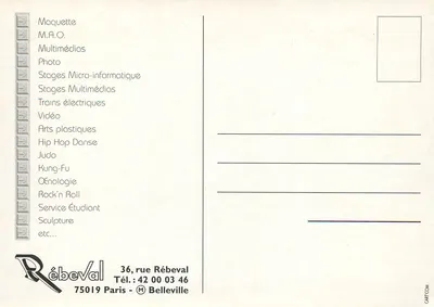 Rébeval — Cyberespaço — Maquete M.A.O. Multimédias — Verso